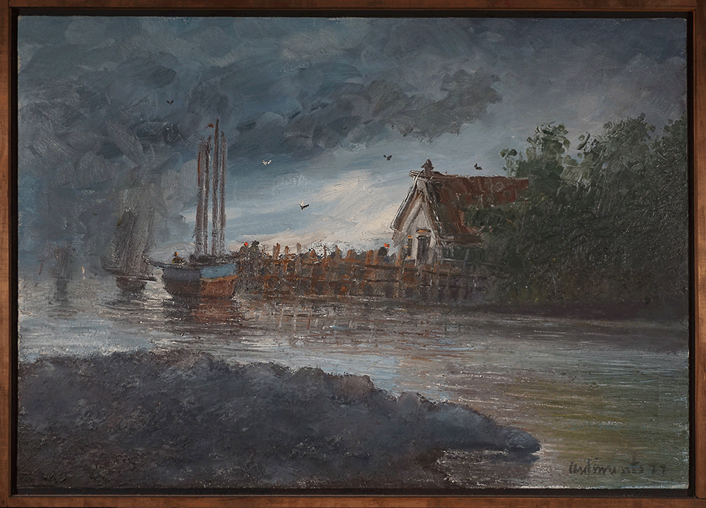 Small house near harbor